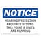Signmission OSHA Notice Sign, Hearing Protection Required Beyond This, 10in X 7in Decal, 10" W, 7" H, Landscape OS-NS-D-710-L-13380 - alternate 1